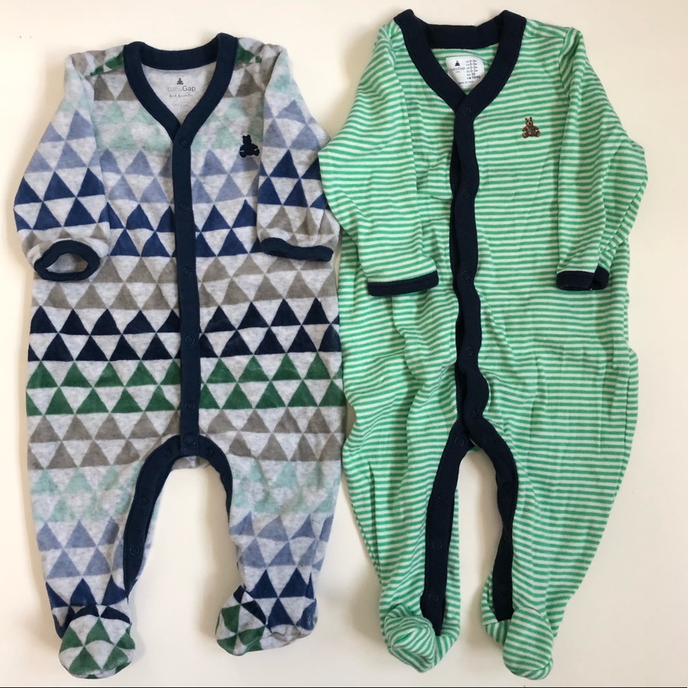 Set of two Baby GAP footed bodysuits